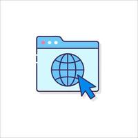 Internet icon with a mouse cursor and a globe vector