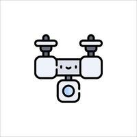 A drone icon with two cameras on it vector