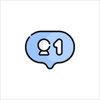 A chat bubble with the number one in it vector