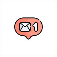 Email icon with a message inside vector