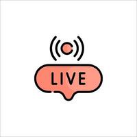 Live icon with a microphone and a speaker vector
