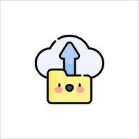 Cloud folder icon with a smiley face vector