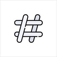 Hashtag icon on white background vector