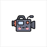 A cute camera icon with a smiley face vector