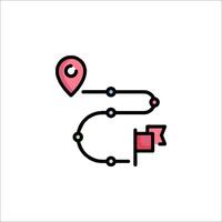 A map with a pin and a map marker vector