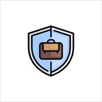 A briefcase icon on a shield vector