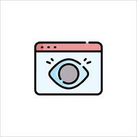 A computer monitor with an eye icon vector