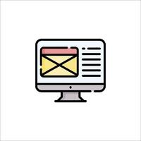 Email icon on a computer monitor vector