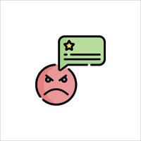 A red angry face with a speech bubble vector