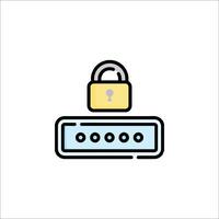 A lock icon with a padlock on top vector