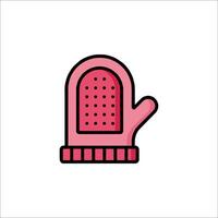 A pink mitten icon on a white background vector