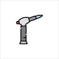 A black and white drawing of a torch vector