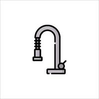 A black and white illustration of a faucet vector