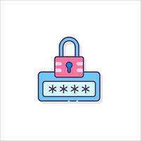 A lock icon with a padlock on it vector