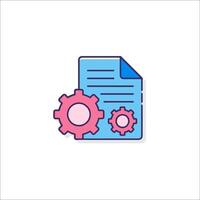A document with gears and a paper vector