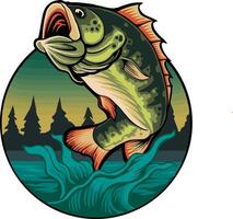 big bass fish illustration vector