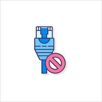 A cable with a no signal icon vector