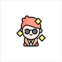 A cartoon character with sunglasses and a hat vector