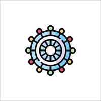 A colorful wheel with circles on it vector