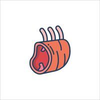 A meat is shown in a line style vector