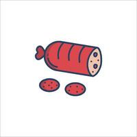 A sausage and a cookie icon vector