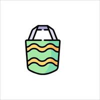 A green and yellow bag with a handle vector