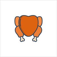 A heart shaped turkey icon on a white background vector