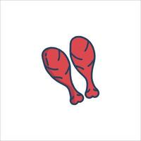 Two chicken legs are shown in a line drawing vector