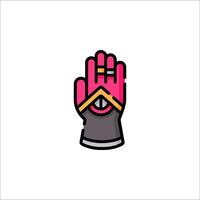 A pink glove with a yellow and black hand vector