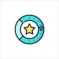 A star icon in a circle with a star in the center vector