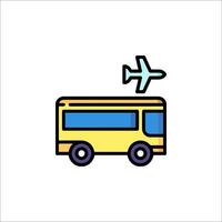 A bus with an airplane flying above it vector