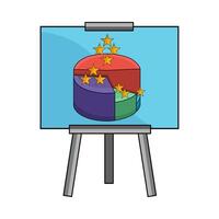 illustration of presentation board with pie chart vector