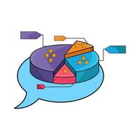 illustration of pie chart and data label vector