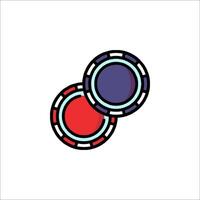 Two poker chips on a white background vector