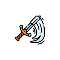 A sword with a sword in it on a white background vector