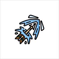 An arrow with a water splash on it vector