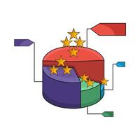 illustration of pie chart with data label vector
