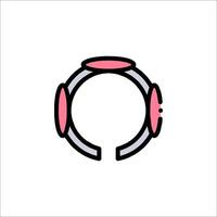 A ring icon with a pink and gray color scheme vector