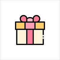 A gift box icon with a bow on top vector