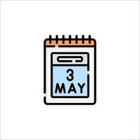 Calendar icon with the date 3 may vector