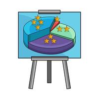 presentation board with pie chart illustration vector