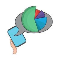 illustration of pie chart on tablet vector