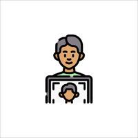 A man with a child on his lap icon vector