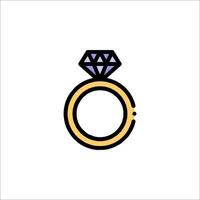 An illustration of a diamond ring vector