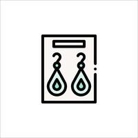 A pair of earrings in a box icon vector