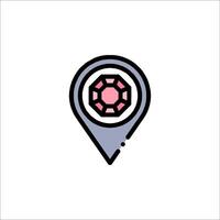 A map pin with a red gem in it vector