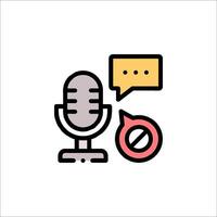 A microphone and speech bubble icon vector