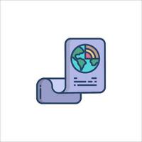 A paper with a globe on it vector