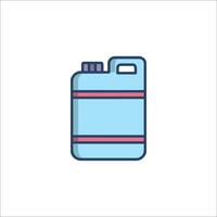 A blue plastic container with a red stripe on it vector