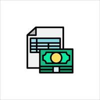 A money document and a check icon vector